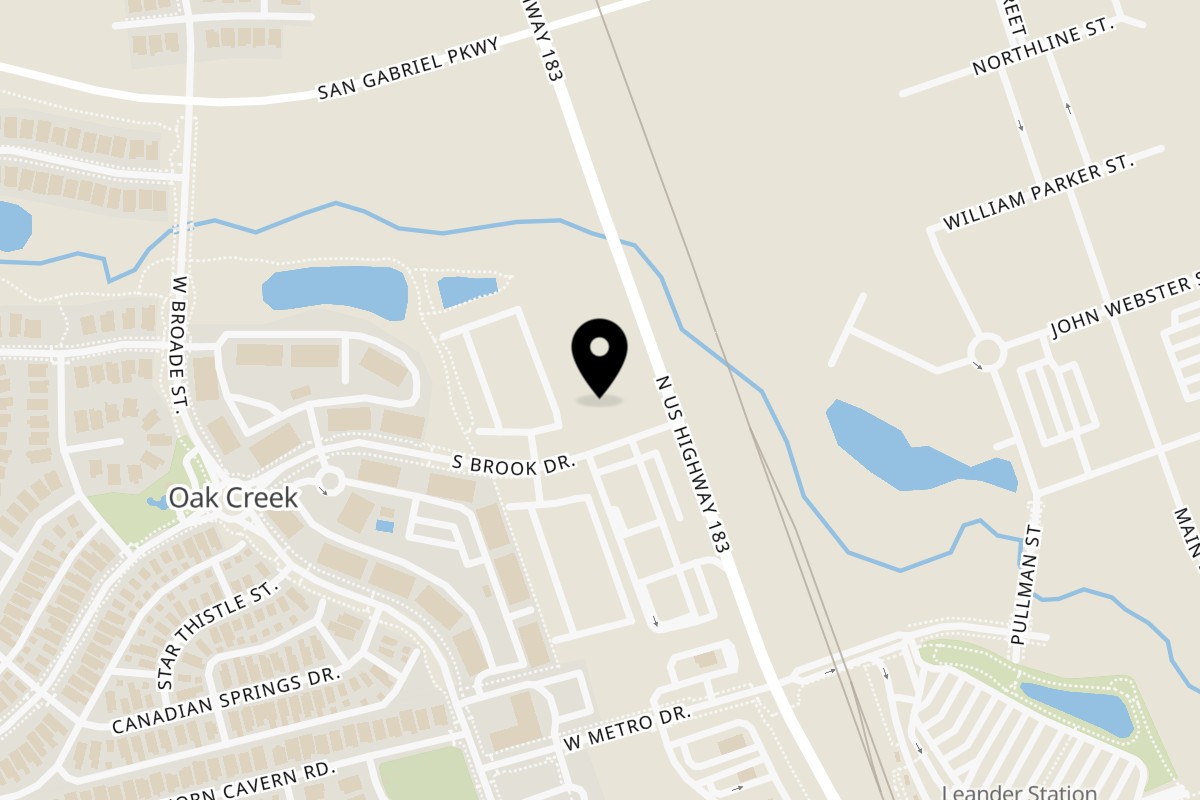 Map showing the location of Limegreen Southeast Asian Grill Leander on 145 S Brook Dr #120 in Leander